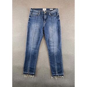 FRAME Le Nouveau‎ Straight Leg Jeans Womens Size 31 Raw Hem Split Hem Denim